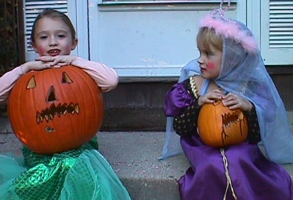 the girls ready for trick or treat