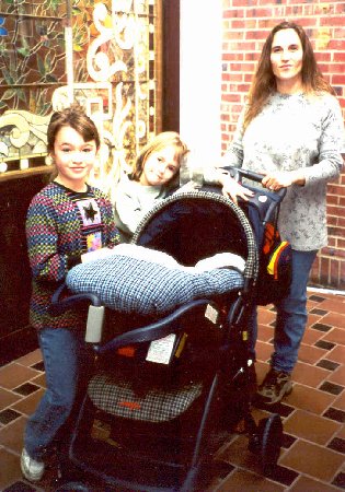 me, elaine & grace with baby kane in the stroller