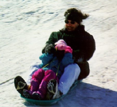 michael & grace speeding down the hill