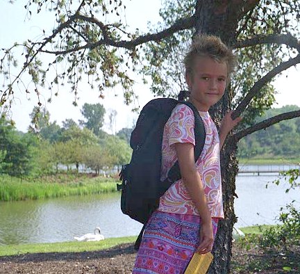 grace with swans at chicago botanic garden