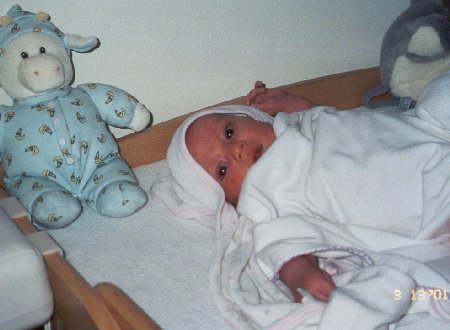 one of his first baths