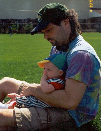 daddy and kane at elaine's baseball gamee