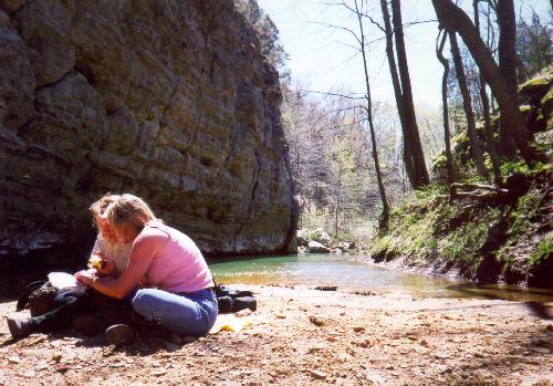 pris and tina go over the trail map