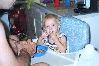 baby kane at breakfast