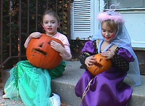 the girls ready for trick or treat