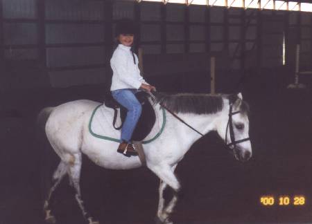elaine riding lesson on capri - october 2000