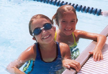 swimming sisters - summer 2001