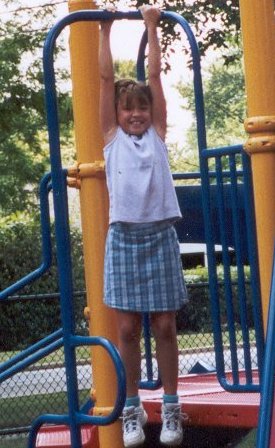 elaine goofing for the camera at the park