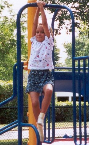 grace goofing for the camera at the park