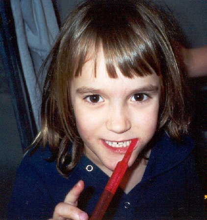grace brushing her teeth - march 2001
