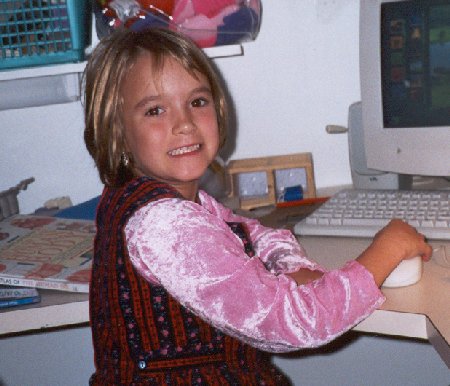 grace working on her computer