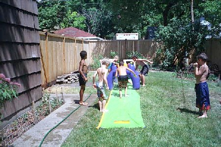 slip n slide at elaine's party