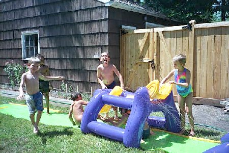 slip n slide at elaine's party